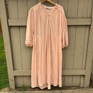 Free People Beach Shell Peach Pink Knit Dress Size Small Bohemian Coastal